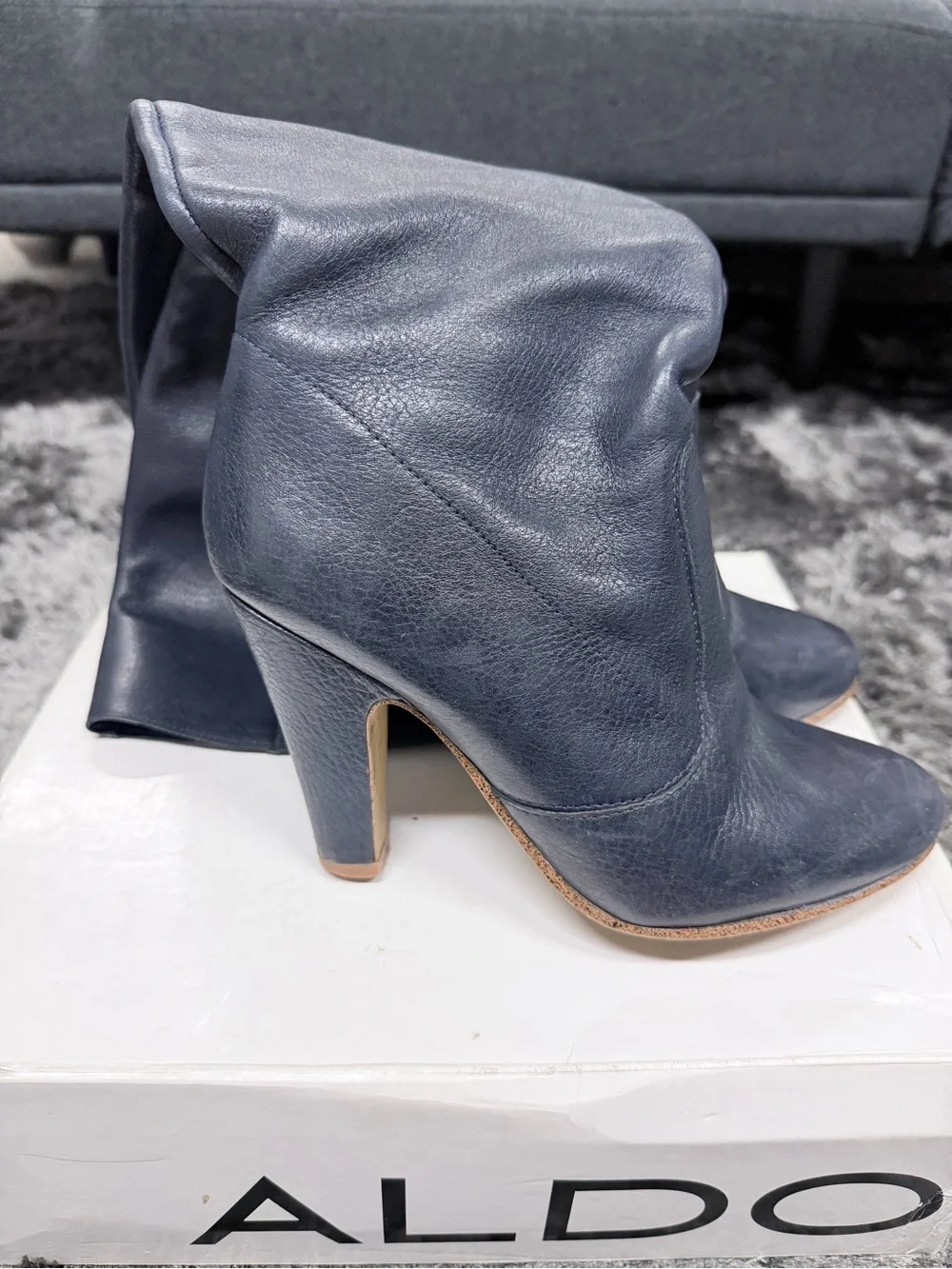 ALDO Navy Knee High Leather Boots
